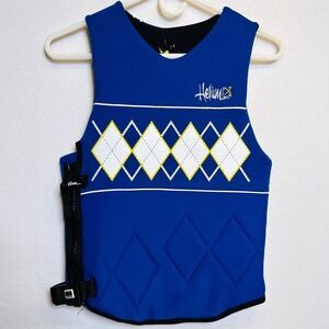Helium Division 1510N Wakeboard Impact Vest XS Blue Argyle Water Sports